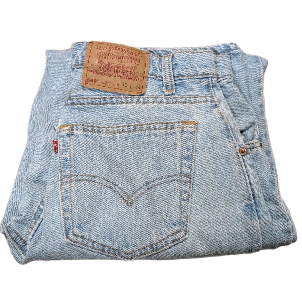 Vintage Levis 560 Comfort Fit Tapered‎ Fit Jeans Mens Sz 33 x 34 Light Baggy Y2K